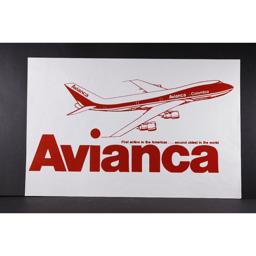Vintage 11 x 17" Avianca Columbia Airline advertisement test print page x2,